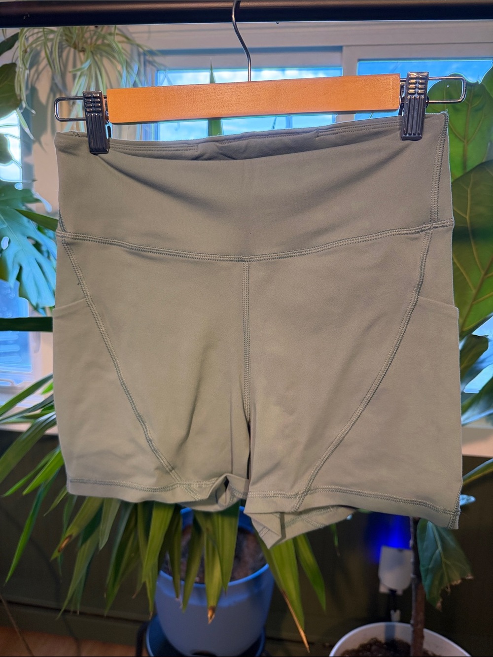 Mint Green High-Rise Bike Shorts